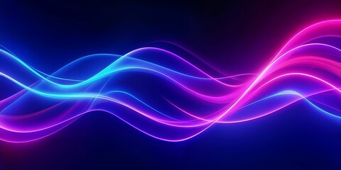 Obraz premium Abstract Background with Flowing Neon Curves