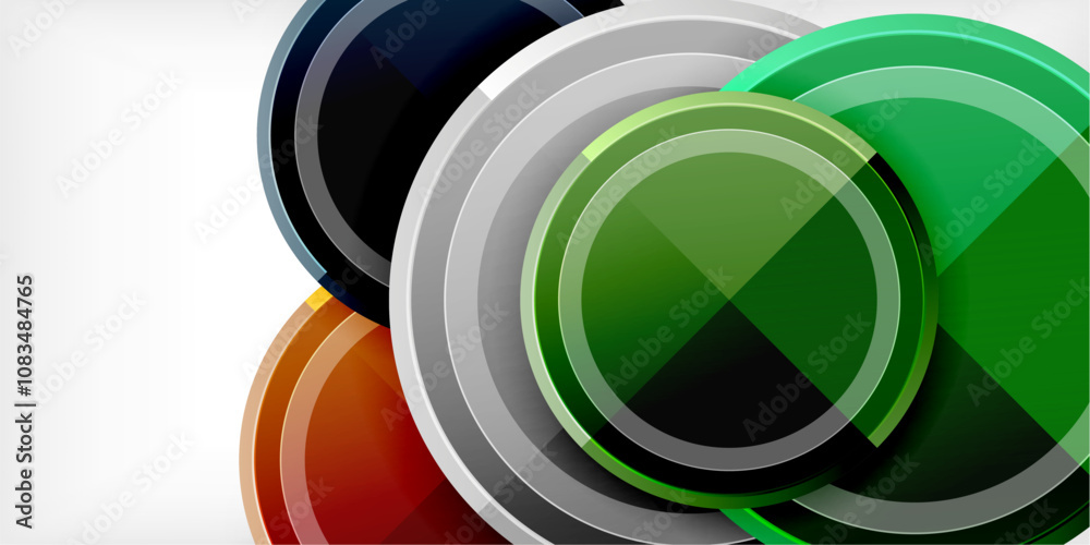 Aufkleber minimal geometric abstract background. circle triangle design