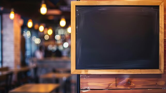 Restaurant Empty Menu Board and Chalkboard Menu Sign - A Blank Canvas for Culinary Offerings. The Chalkboard's Surface Awaits the Handwriting of Delicious Dishes, Prices, and Specials. The Empty Menu 