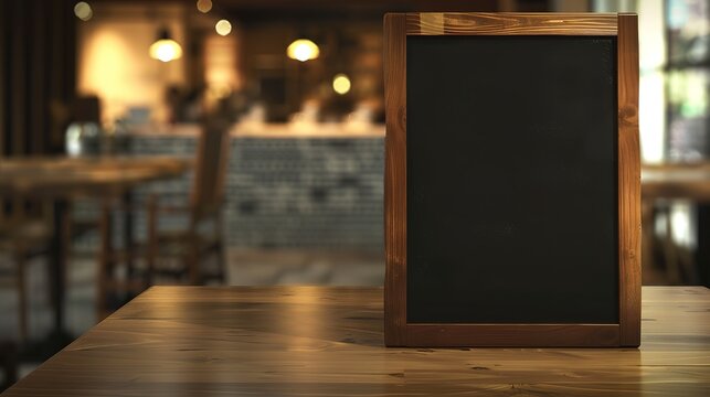 Restaurant Empty Menu Board and Chalkboard Menu Sign - A Blank Canvas for Culinary Offerings. The Chalkboard's Surface Awaits the Handwriting of Delicious Dishes, Prices, and Specials. The Empty Menu 