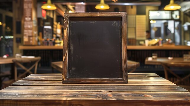 Restaurant Empty Menu Board and Chalkboard Menu Sign - A Blank Canvas for Culinary Offerings. The Chalkboard's Surface Awaits the Handwriting of Delicious Dishes, Prices, and Specials. The Empty Menu 