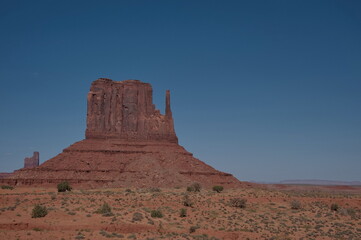 Sandstone landforms in Monument Valley