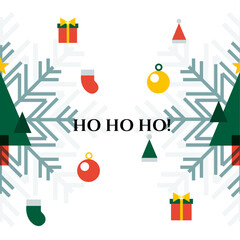 Naklejka premium Festive Christmas Card with Christmas Elemen Decoration