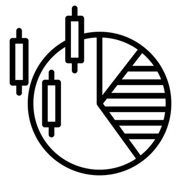 black and white financial pie chart clip art preview