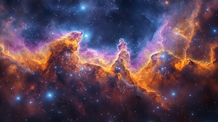 Fototapeta premium Beautiful nebula with colorful galaxies and star, Space galaxy with star