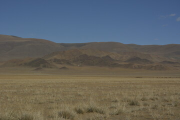 Mountains, beautiful steppes and nature in western Mongolia, Bayan Olgii province.