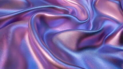 Obraz premium Close up of an iridescent purple and pink fabric, Beautiful silky fabric abstract background