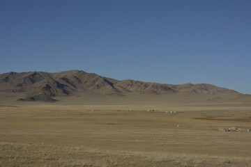 Mountains, beautiful steppes and nature in western Mongolia, Bayan Olgii province.