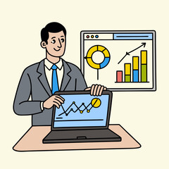 Businessman with Laptop in a Professional Setting