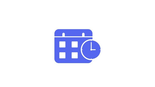 Blue calendar icon animation motion graphic