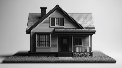 House mockups on black background, construction concept