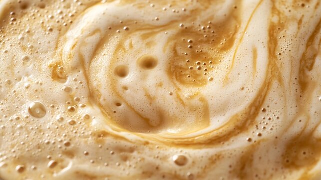 Rich and Creamy Swirls of Coffee Foam with Golden Hues Creating a Textured and Inviting Surface for Beverage Enthusiasts and Coffee Lovers