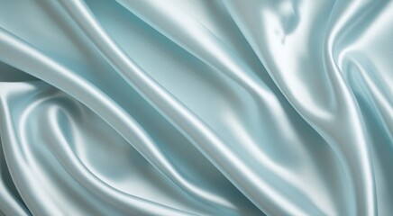 Obraz premium Luxury silk fabric with wrinkles background in light blue shine for wedding, fashion themes and concepts. 