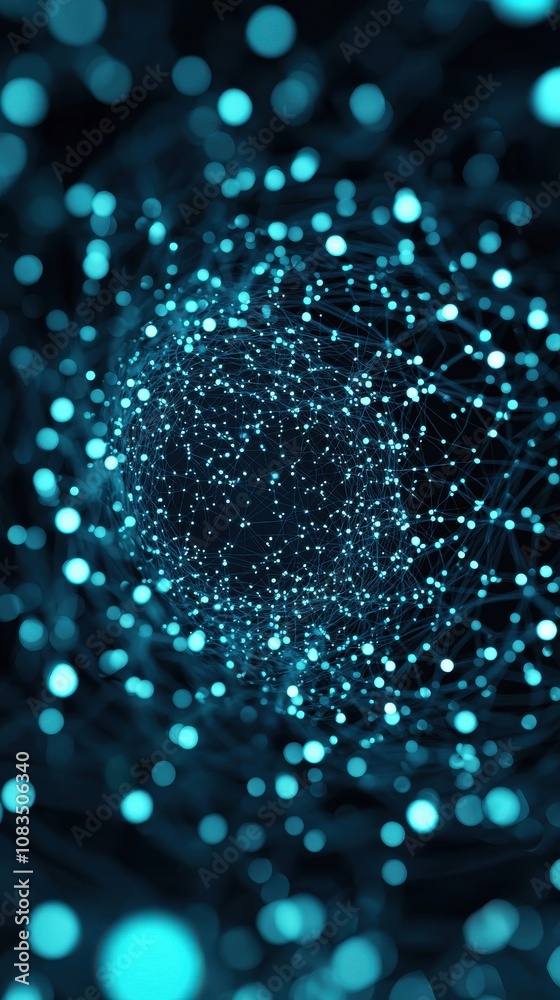 Poster exploring data visualization techniques digital realm abstract art dark background dynamic perspecti