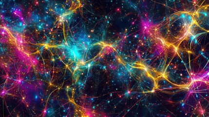 Obraz premium Abstract Cosmic Nebula with Vibrant Colors