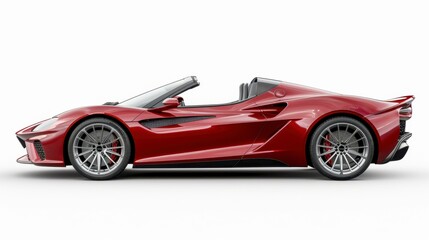 Obraz premium A car with an open convertible top, sporty and sleek, isolated on white background