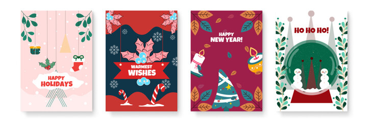 Festive Greeting Card Christmas Designs with Ornaments