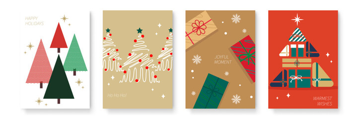 Festive Christmas Cards Featuring Modern Art Design