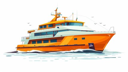 Obraz premium A high-speed passenger ferry, isolated on white background
