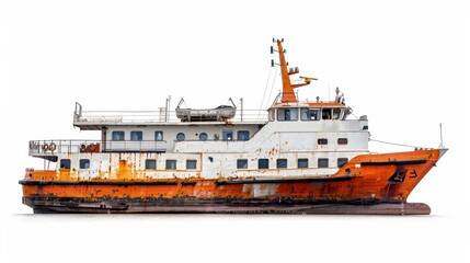 Fototapeta premium A high-speed passenger ferry, isolated on white background