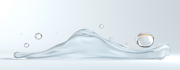water clear, drop,bubble, A minimalist background featuring a soft, gradient light blue color, gentle, variations , atmosphere. The texture appears slightly cloudy or misty, abstract ,copy space