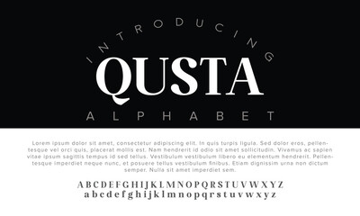 Luxury Qusta alphabet letters font for logo