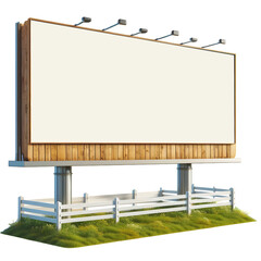Obraz premium countryside empty billboard 3d outdoor advertising isolated on a transparent background