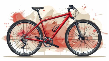 Fototapeta premium A modern bicycle with a mountain bike design, isolated on white background
