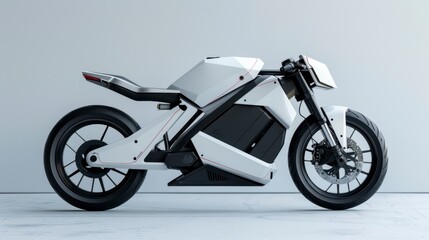 Fototapeta premium A modern electric bike with a minimalist design, isolated on a white background