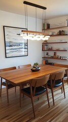 A mid-century modern dining room