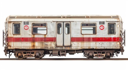 Fototapeta premium A subway train carriage, isolated on a white background