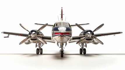Fototapeta premium A taxiing airplane with landing gear extended, isolated on a white background