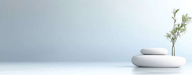 Obraz premium A minimalist background featuring a soft, gradient light blue color, gentle, variations. The texture appears slightly cloudy or misty, abstract , empty.