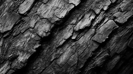 Close-up of Rough, Cracked Bark on a Tree Trunk