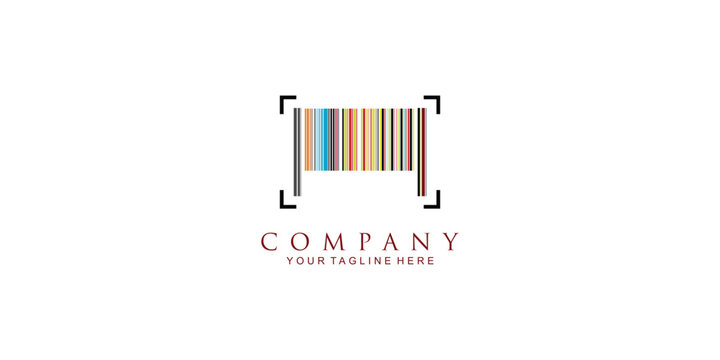 Full collor barcode logo design with unique concept premium vector