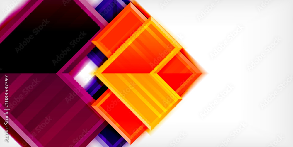 Poster Arrow symbols created with 3d effects and line texture geometric abstract background