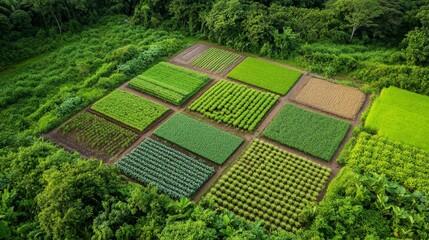 Green eco-friendly initiatives in organic farming, featuring sustainable practices like crop rotation, natural pest control, and water conservation to preserve the environment and support organic