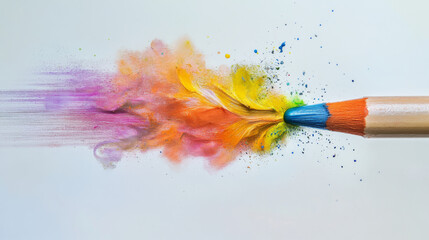 A crayon with bright colors.