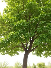 Fototapeta premium A lush green tree providing shade and natural beauty, outdoors