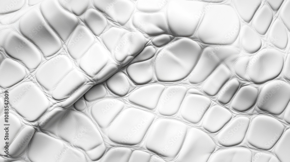 Poster a white leather texture with a pattern of scales
