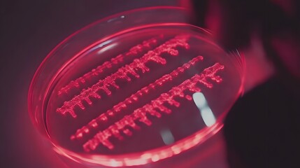 Microscope displaying intricate genetic modification process, symbolizing advanced scientific research and potential for biotechnology breakthroughs.