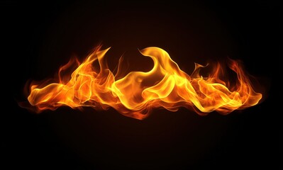 Fototapeta premium Fiery flames on a black background