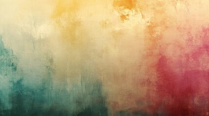 Obraz premium Soft Gradient Background with Warm Hues of Yellow, Orange, and Red Blending Harmoniously into Cool Shades of Green and Blue for Creative Projects and Design Needs