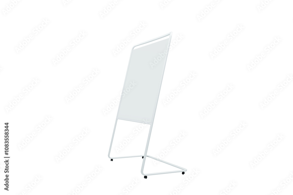 Poster freestanding whiteboard with a minimalist design, isolated on a clean white background. the whiteboa