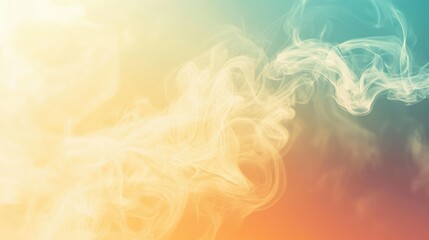Fototapeta premium Abstract Colorful Smoke Background With Blended Soft Hues In Yellow, Blue, And Orange Creating A Dreamy Atmosphere Perfect For Creative Projects And Designs
