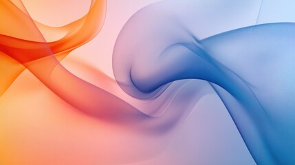 Obraz premium Abstract Flowing Waves in Warm Orange and Cool Blue Tones Creating a Harmonious Gradient Background for Modern Design and Creative Projects