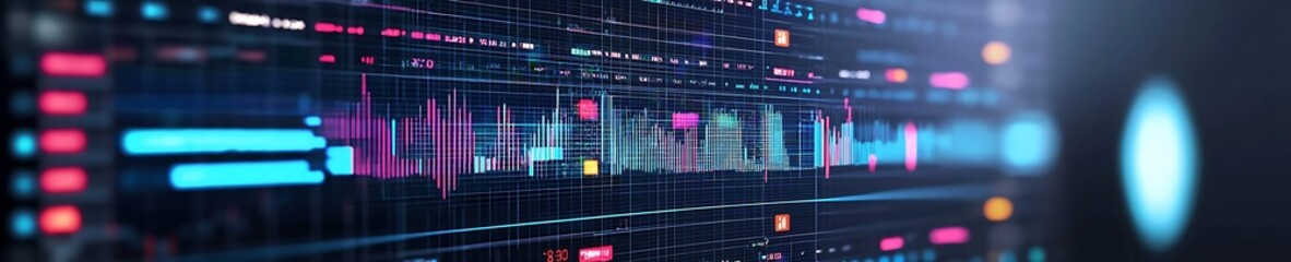 Colorful Data Visualization on Digital Screen