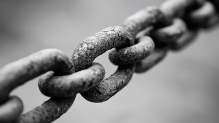 Fototapeta premium Close-Up of a Rusty Chain Link