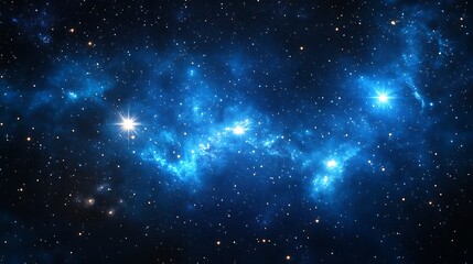 Obraz premium A dark blue night sky with stars and nebulae