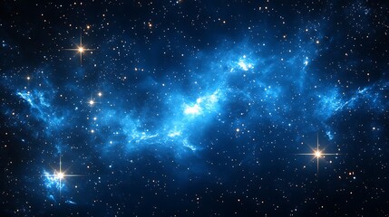 Fototapeta premium A dark blue night sky with stars and nebulae